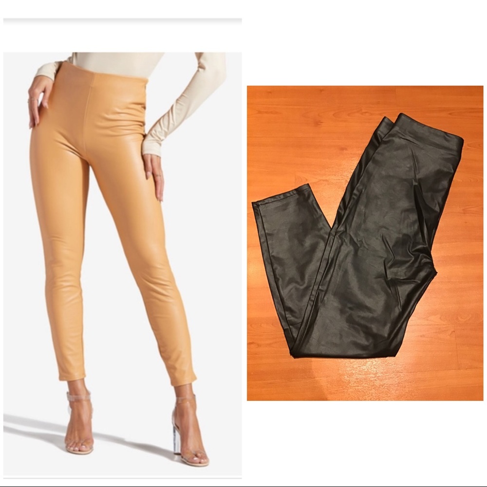 🟣Shoedazzle Black Faux Leather Leggings NEW🟣